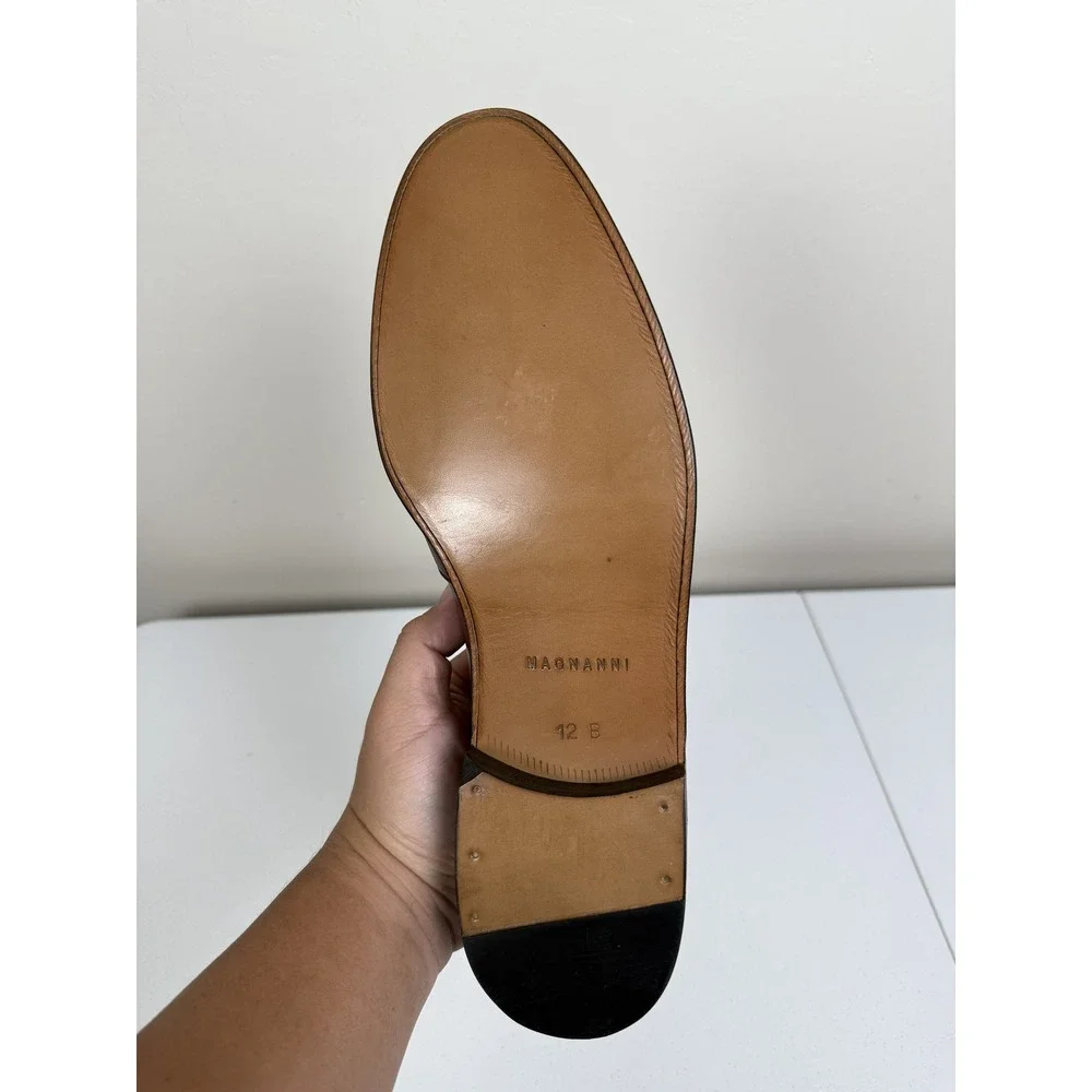 Magnanni‎ Mens Loafers Tassel Brown Leather Dress Shoes Size 12B Made in Spain